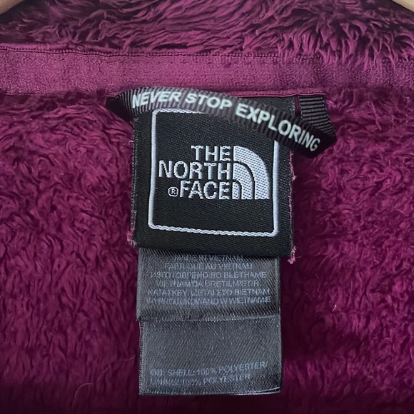 The North Face Osito maroon faux fur fleece zip-up jacket,size XS - Picture 5 of 9